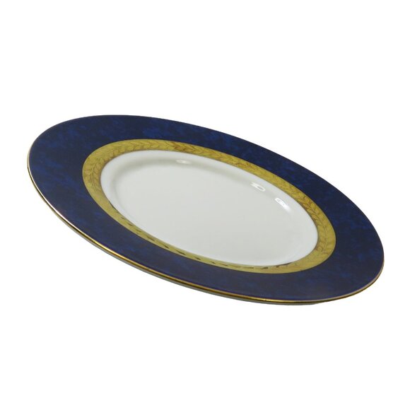 TWO (2) RETRONEU IMPERIAL COLLECTION '95 Blue 22K Gold Band 6" Saucer Plate - Picture 2 of 6